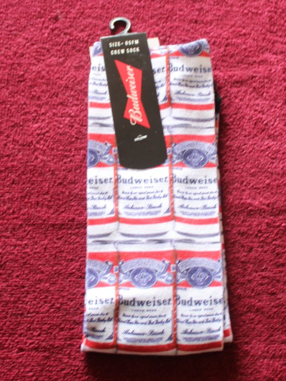 Budweiser branded crew socks